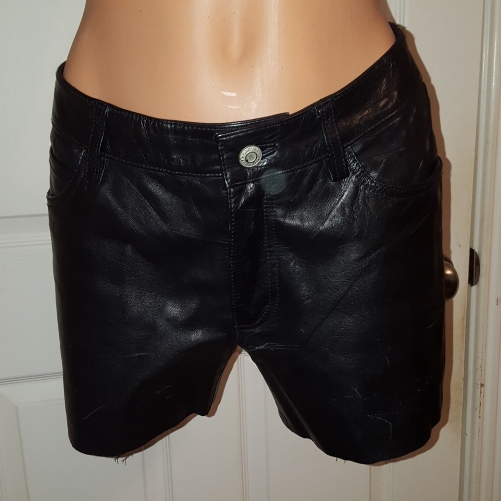 Gap Black Genuine Leather Shorts Size 2